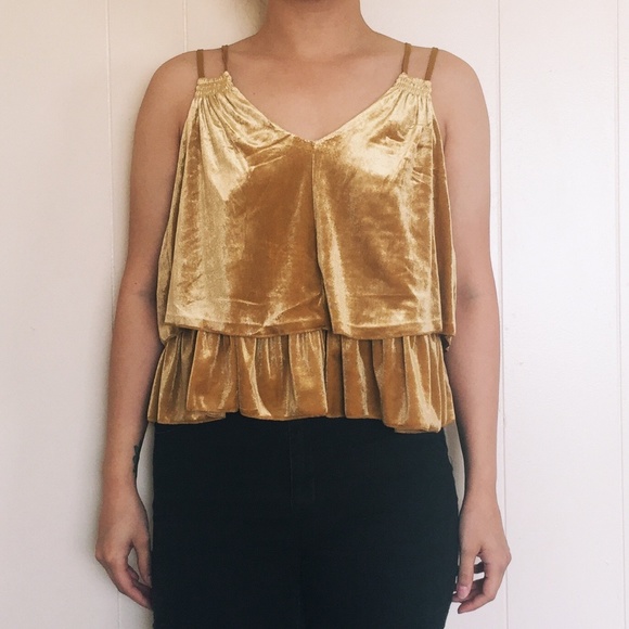 Velvet Ruffle Cami - Picture 1 of 2